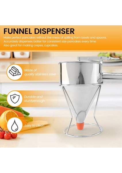 Gözleme Hamuru Dispanser, Çok Kalibre Paslanmaz Çelik Huni Kek Dispenseri Krep Için Harika, Pişmiş (Yurt Dışından) fırsatları