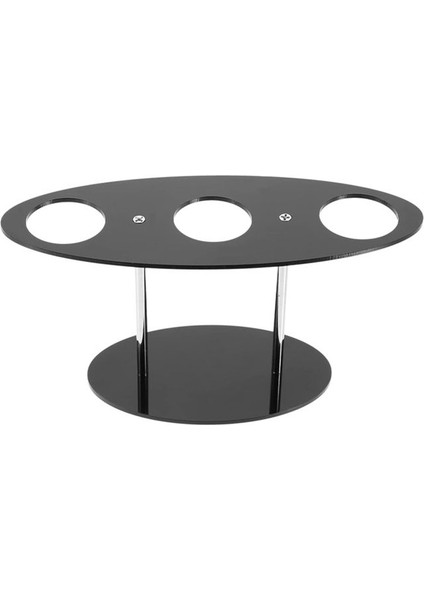 Akrilik Dondurma Koni Tutucu, Charcuterie Food Cone Tutucu, Waffle Koni Tutucu Standı, 3 Delik, Siyah (Yurt Dışından)