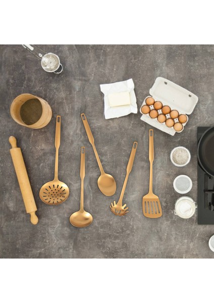 Paslanmaz Çelik Mutfak Eşyaları 5 Parçalı Pişirme Mala Seti, Mutfak Alet Seti, Altın (Yurt Dışından) modelleri