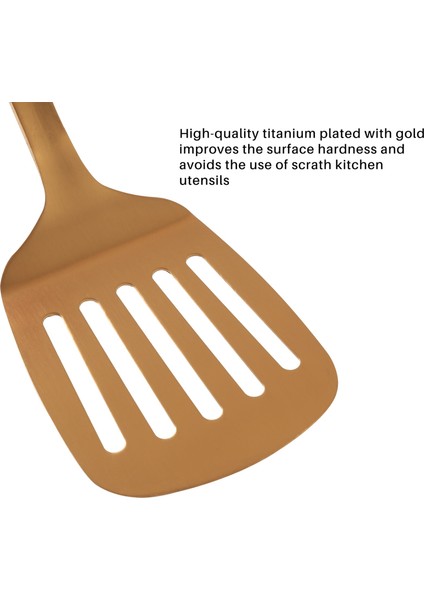 Paslanmaz Çelik Mutfak Eşyaları 5 Parçalı Pişirme Mala Seti, Mutfak Alet Seti, Altın (Yurt Dışından) indirimleri