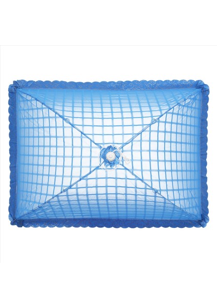 Piknik/barbekü Için 72X51CM Yeniden Kullanılabilir ve Katlanır 72X51CM - 1 Kare Örgü Şemsiye Gıda Örtüsü Net Çadır Seti - Sinekler, Böcekler, Sivrisinek- (Mavi) (Yurt Dışından)
