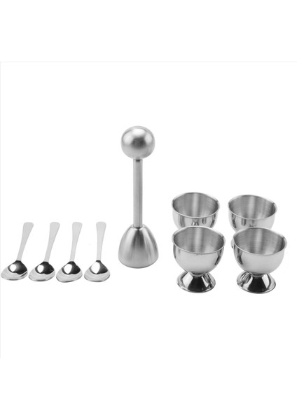Paslanmaz Çelik Yumurta Kraker Topper Seti, Sert Haşlanmış Yumurta Ayırıcı Tutucu, 4 Kaşık, 4 Su Bardağı, 1 Kabuk Sökücü Üst Kesici (Yurt Dışından) fiyatları