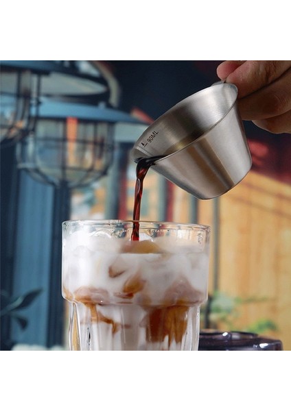 Espresso Atış Fincanları Tutamaçlı 90ML Espresso Ölçüm Kupası 2 Paket Paslanmaz Çelik Dökme Fincan Kahve Espresso (Yurt Dışından) fırsatları