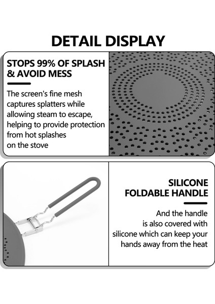 Silikon Sıçrama Ekranı, Katlanır Saplı Gres Sıçraması, Sıçrama Korumaları ve Kızartma Tavası, 13 Inç, Gri (Yurt Dışından) indirimleri