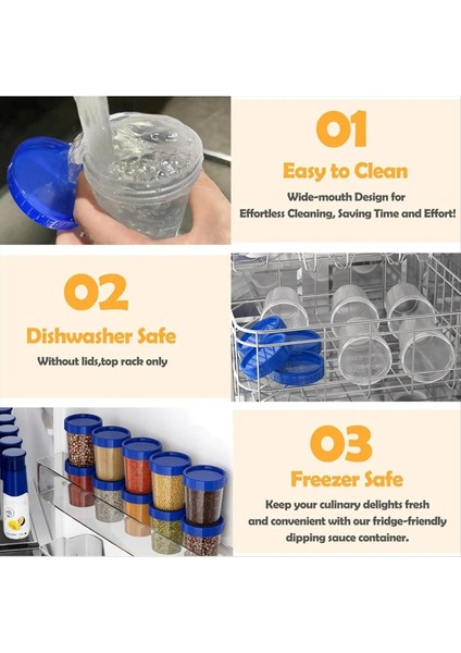 10 Paket 4 Oz Salata Sosu, Kapaklı Küçük Kaplar Sızıntılı Çeşni Kapları Yeniden Kullanılabilir Daldırma Sosu (Yurt Dışından) modelleri