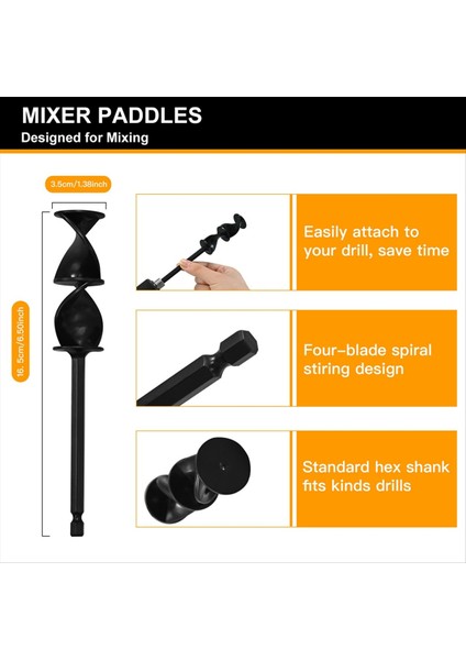 Matkap Için Boya Mikseri, 8 Adet Yeniden Kullanılabilir Epoksi ve Reçine Mikser Eki Kürek Epoksi Reçinesini, Boyayı, Seramik Sırı Karıştırmak Için (Yurt Dışından) fırsatları