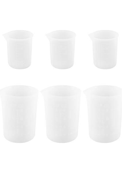Silikon Ölçüm Kupaları, 6 Pcs 250ML/100ML Yapışmaz Yeniden Kullanılabilir Silikon Karıştırma Bardakları Dayanıklı Epoksi Reçine Için Kolay Temiz (Yurt Dışından)