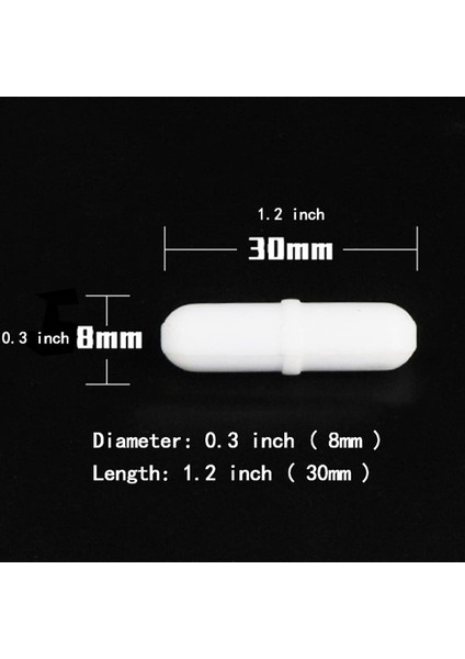5pcs 30MM/ 1.2 Inç Ptfe Manyetik Karıştırıcı Karıştırıcı Karıştırma Çubuğu, Beyaz Renk, Karıştırma Çubuğu Manyetik, Lab (Yurt Dışından) modelleri