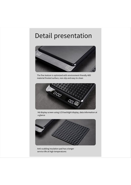 Zamanlayıcı ile Dijital Kahve Ölçeği, Ölçek Zamanlama Şarj Edilebilir Kahve Ölçeği Dökme ve Damla Kahve, 3kg/0.1g (Yurt Dışından) fiyatları