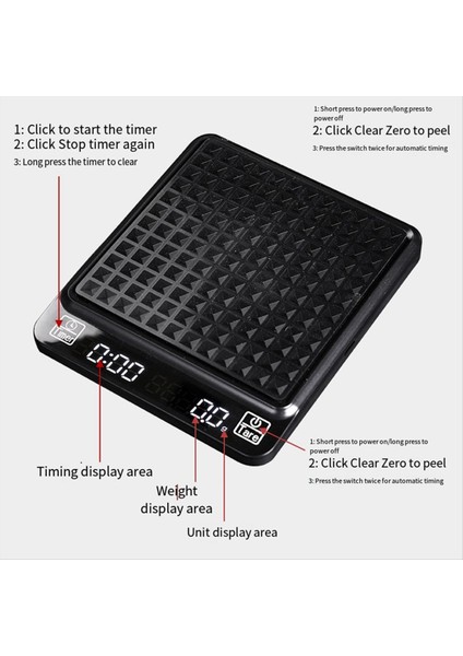 Zamanlayıcı ile Dijital Kahve Ölçeği, Ölçek Zamanlama Şarj Edilebilir Kahve Ölçeği Dökme ve Damla Kahve, 3kg/0.1g (Yurt Dışından) fırsatları