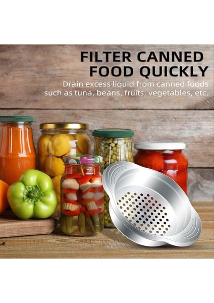 2 Pcs Süzülebilir Paslanmaz Çelik Talı Basın Süzgeç Yapabilir Gıdalar Süzülebilir Elek Yağ Çenarcı Çıkarma Metal Tuna Pres (Yurt Dışından) fiyatları