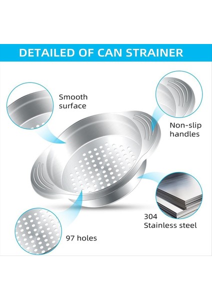 2 Pcs Süzülebilir Paslanmaz Çelik Talı Basın Süzgeç Yapabilir Gıdalar Süzülebilir Elek Yağ Çenarcı Çıkarma Metal Tuna Pres (Yurt Dışından) fırsatları