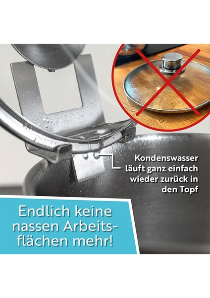 Kapak Paslanmaz Çelik Kapak Tutucu Silikon Pad ile Kapak Braketi Standart Sakalar ve Tavalar Için Uygundur (Yurt Dışından) fırsatları