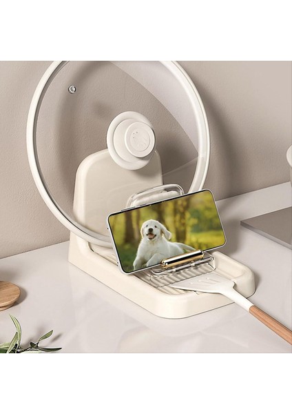 Tezgah Pot Kapağı Tutucu Ağır Hareketli Organizatör Raf Plastik Kaşık Stand Mutfak Çatal Spatula Tavası Kapak Raf Yeşil (Yurt Dışından) fırsatları