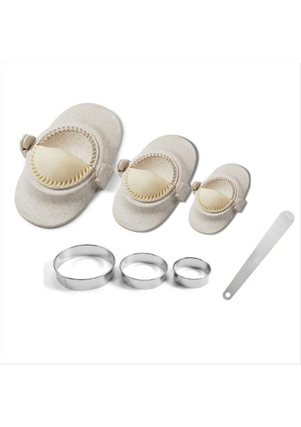 Hamurlu Maker, Hamur Kesici ile Seti Empanadas Pres Kalıp Makinesi, Pierogi Için Hamur Kalıp Seti ve Kesici, (Kremsi-Beyaz) (Yurt Dışından)