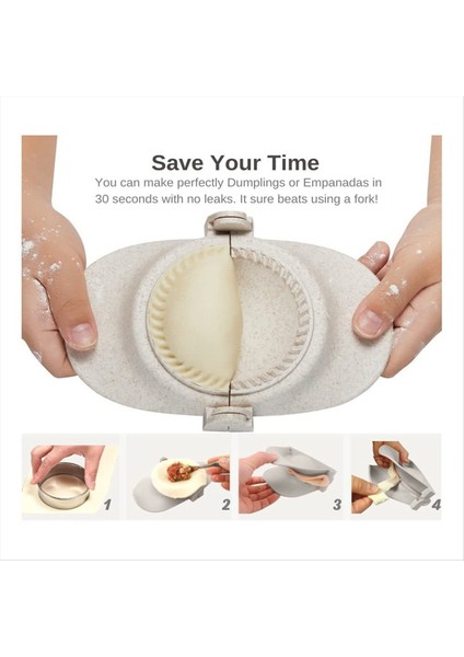 Hamurlu Maker, Hamur Kesici ile Seti Empanadas Pres Kalıp Makinesi, Pierogi Için Hamur Kalıp Seti ve Kesici, (Kremsi-Beyaz) (Yurt Dışından) fırsatları