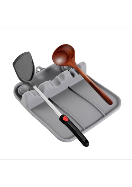 Silikon Sofra Rafı, Silikon Kaplama Damla Ped ile Dinlenme, Kaşık Dinlenme ve Kaşık Tutucu, Mutfak Eşyası Rafı 2 Adet (Yurt Dışından) fiyatları