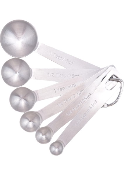 Ölçüm Kaşıkları, Paslanmaz Çelik Ölçüm Kaşıkları Seti, Metrik ve Abd Ölçümleri ile Küçük Çorba Kaşığı, Kuru ve Sıvı Malzemeleri Ölçen Hediye Için 6 Set (Yurt Dışından)