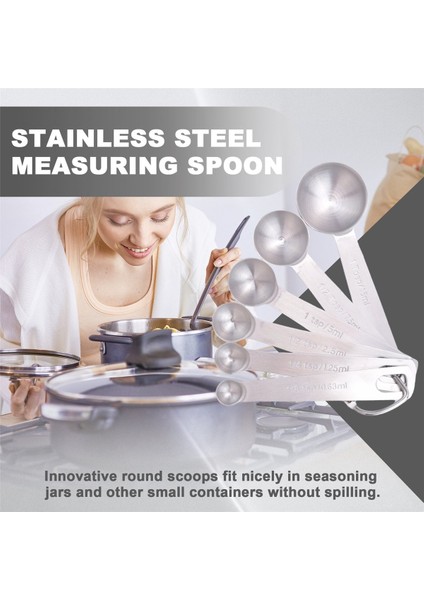 Ölçüm Kaşıkları, Paslanmaz Çelik Ölçüm Kaşıkları Seti, Metrik ve Abd Ölçümleri ile Küçük Çorba Kaşığı, Kuru ve Sıvı Malzemeleri Ölçen Hediye Için 6 Set (Yurt Dışından) fırsatları