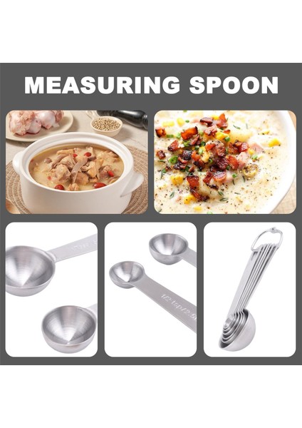 Ölçüm Kaşıkları, Paslanmaz Çelik Ölçüm Kaşıkları Seti, Metrik ve Abd Ölçümleri ile Küçük Çorba Kaşığı, Kuru ve Sıvı Malzemeleri Ölçen Hediye Için 6 Set (Yurt Dışından) indirimleri