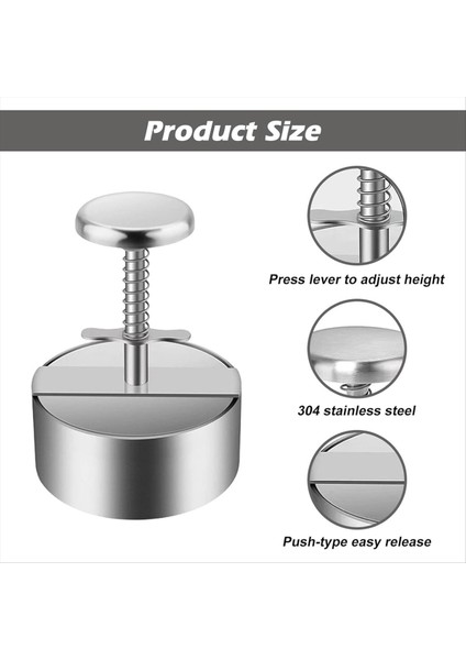 Ayarlanabilir Burger Press Patty Make, Hamburger Press, Ayarlanabilir Paslanmaz Çelik Burger Pattie Press, Burger Press Yapışmaz (Yurt Dışından) fiyatları