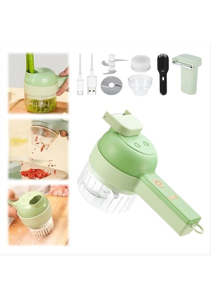 4 Arada 1 Çok Fonksiyonlu Kablosuz Mutfak Robotu, Taşınabilir Elektrikli Sebze Kesici Seti, Elektrikli Sebze Helikopterleri (Yurt Dışından) fiyatları