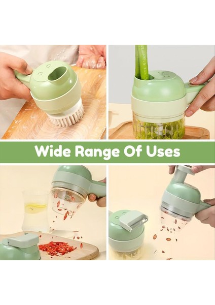 4 Arada 1 Çok Fonksiyonlu Kablosuz Mutfak Robotu, Taşınabilir Elektrikli Sebze Kesici Seti, Elektrikli Sebze Helikopterleri (Yurt Dışından) indirimleri