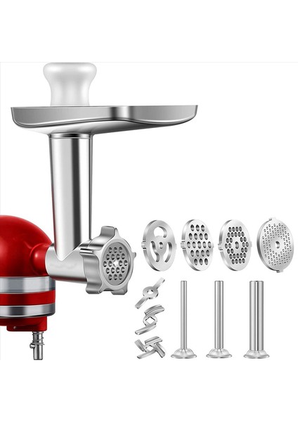 1 Set Metal Gıda Öğütücüsü Ekleme Stand Mikserleri, Et Öğütücü Eki Dahil (Yurt Dışından)