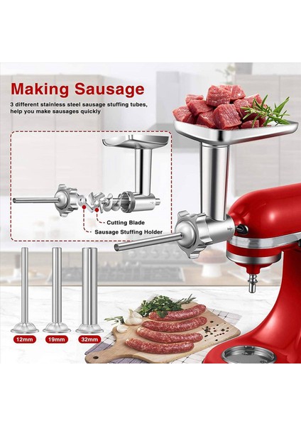 1 Set Metal Gıda Öğütücüsü Ekleme Stand Mikserleri, Et Öğütücü Eki Dahil (Yurt Dışından) fiyatları
