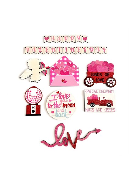 Sevgililer Günü Aşk Mektubu Cupid Katmanlı Tepsi Dekoratif Süs Sevgililer Günü Katmanlı Tepsi Süsleme (Yurt Dışından)