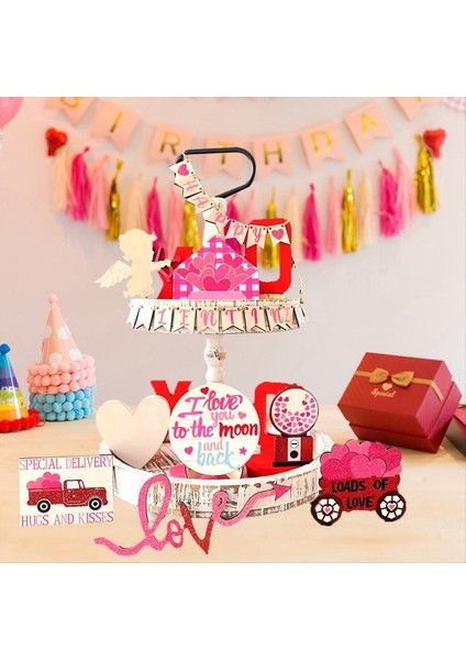 Sevgililer Günü Aşk Mektubu Cupid Katmanlı Tepsi Dekoratif Süs Sevgililer Günü Katmanlı Tepsi Süsleme (Yurt Dışından) fiyatları