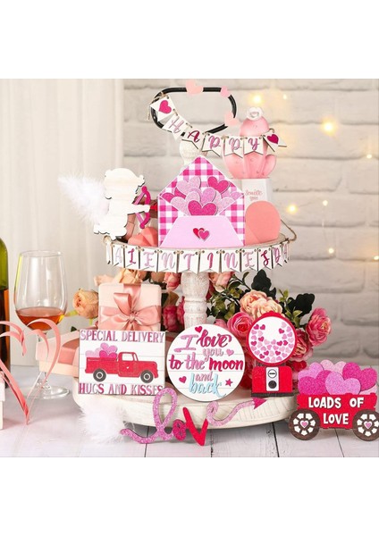 Sevgililer Günü Aşk Mektubu Cupid Katmanlı Tepsi Dekoratif Süs Sevgililer Günü Katmanlı Tepsi Süsleme (Yurt Dışından) fırsatları