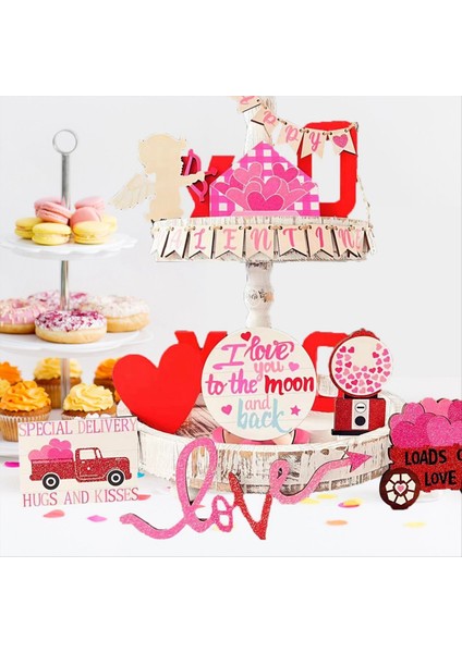 Sevgililer Günü Aşk Mektubu Cupid Katmanlı Tepsi Dekoratif Süs Sevgililer Günü Katmanlı Tepsi Süsleme (Yurt Dışından) indirimleri