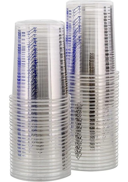 20 Oz (600ML) Tek Kullanımlık Esnek Açık Dereceli Plastik Karıştırma Bardağı - 50 Bardak - Boya, Reçine, Epoksi, Sanat Için Kullanın (Yurt Dışından)