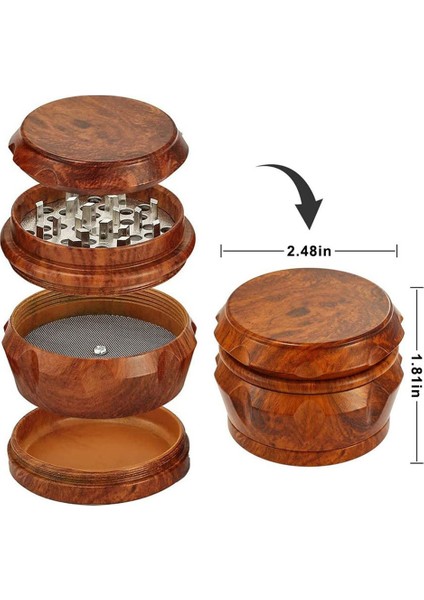 Ahşap Öğütücü Büyük Kapasiteli 4 Katmanlı Öğütücü, Polen Kazıyıcı Ev Mutfak Ahşap Rengi Için Uygun (Yurt Dışından) fırsatları