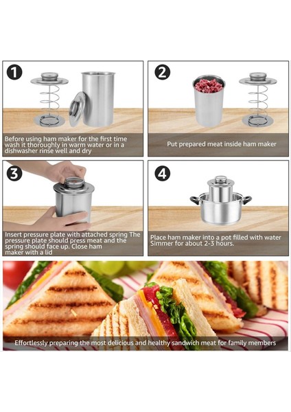 Jambon Maker Et Pres Ocak Termometre Yuvarlak Şekli Deli Et Pres Kalıp Et Domuz Eti Deniz Ürünleri Sığır Balık Kümes Hayvanları (Yurt Dışından)