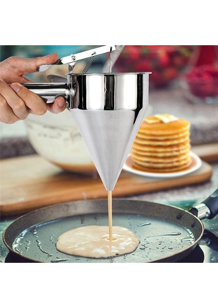Paslanmaz Çelik Gözleme Hamuru Dağıtıcı, Kek Krep Için Stand Pişirme Aleti ile Huni Dağıtıcı Pişmiş Cupcakes Iyi (Yurt Dışından) fiyatları