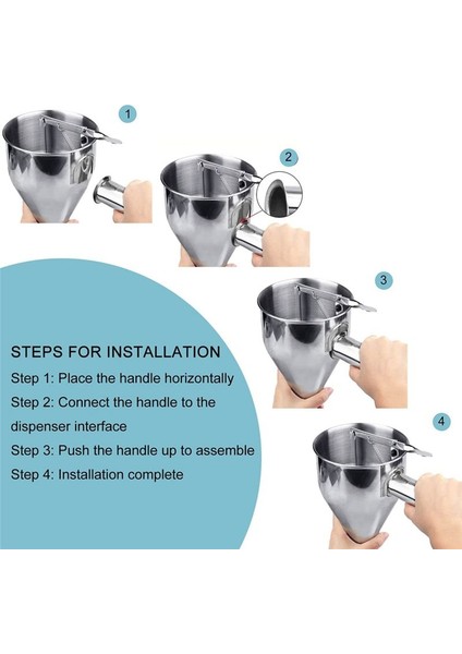 Paslanmaz Çelik Gözleme Hamuru Dağıtıcı, Kek Krep Için Stand Pişirme Aleti ile Huni Dağıtıcı Pişmiş Cupcakes Iyi (Yurt Dışından) indirimleri