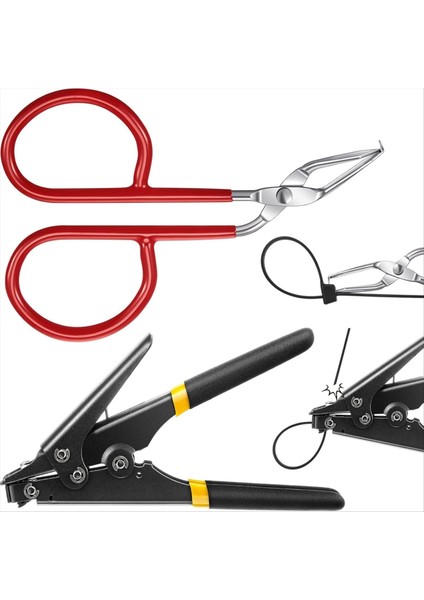 Kablo Bağlama Aracı Zip Tie Aracı 1 Kablo Bağlantı Açıcı ve 1 Depolama Kutusu Çelik Zip Tie Kesici Aracı Yeniden Kullanılabilir Kablo Aracı (Yurt Dışından)