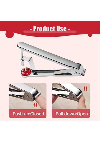 3pcs Kiraz Pitter Sökücü Paslanmaz Çelik Kirazlar Corer Pitter Alet, Kiraz Tohumu Sökücü Çok Fonksiyonlu Meyve Çukuru (Yurt Dışından) fiyatları