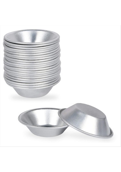 25 Paket Yumurta Tart Kalıp Yumurta Tart Kupası Yumurta Tart Base, Yuvarlak Sakat Yapılmaz (Alüminyum) (Yurt Dışından)