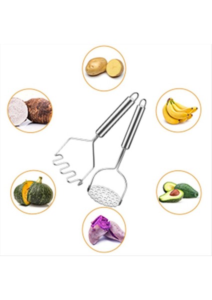 2 Adet Patates Maskeri, Ağır Hizmet Tipi Paslanmaz Çelik Entegre Masher Mutfak Alet Tel Monterin (Yurt Dışından)