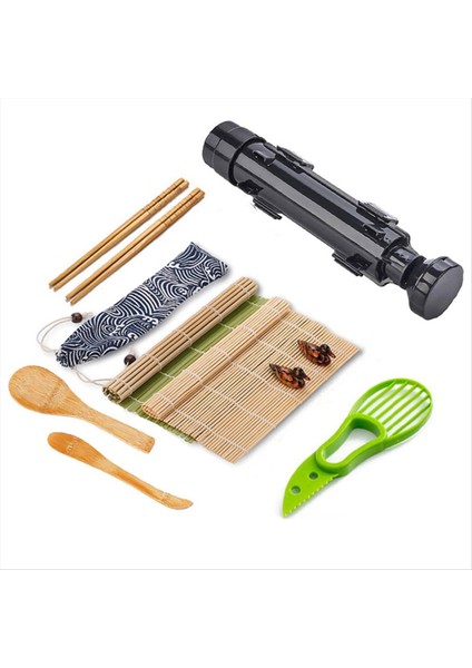 Suşi Yapımı Ekipman Kiti, Japon Pirinç Topu Rulo Kalıp Sushi Çok Fonksiyonlu Kalıp Suşi Yapımı Mutfak Araçları (Yurt Dışından)