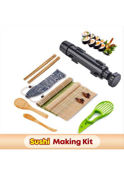Suşi Yapımı Ekipman Kiti, Japon Pirinç Topu Rulo Kalıp Sushi Çok Fonksiyonlu Kalıp Suşi Yapımı Mutfak Araçları (Yurt Dışından) fiyatları