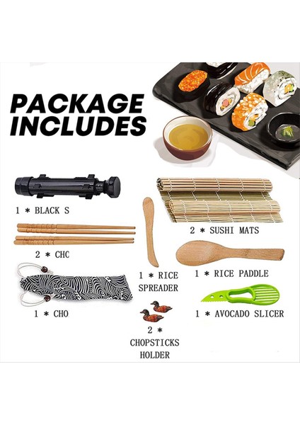 Suşi Yapımı Ekipman Kiti, Japon Pirinç Topu Rulo Kalıp Sushi Çok Fonksiyonlu Kalıp Suşi Yapımı Mutfak Araçları (Yurt Dışından) indirimleri