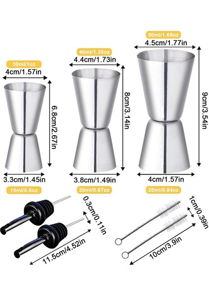 1 Set Kokteyl Ölçüm Kupaları Paslanmaz Çelik Çubuk Tedbir 3/4/5cl Iç Ölçeklendirme ile Küçük Jigger Çift Ölçüm Bardağı (Yurt Dışından) fiyatları