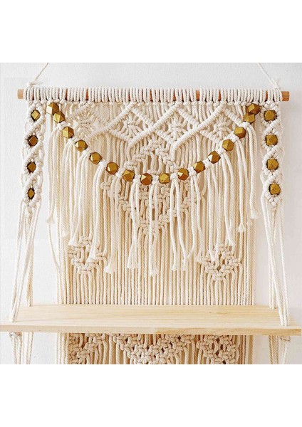 2x Macrame Duvar Yatak Odası Kreş Boho Duvar Dekor Rafları Için 3 Katmanlı Yüzen Duvar Rafları Bitki Potu Için (Yurt Dışından) fırsatları