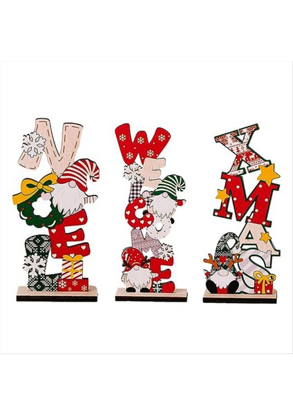 Ahşap Noel Dekoru Masalar Için Noel Centerpieces Ahşap Noel-Claus Noel Masa Dekoru Ahşap Süsler (Yurt Dışından) modelleri
