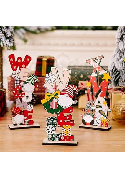 Ahşap Noel Dekoru Masalar Için Noel Centerpieces Ahşap Noel-Claus Noel Masa Dekoru Ahşap Süsler (Yurt Dışından) fırsatları