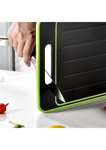 Buz Çözme Fonksiyonu ile Doğrama Tahtası - Twin Pack - 3x Daha Hızlı - Entegre Bıçak Bileme ve Baharat Grateri ile (Yurt Dışından)